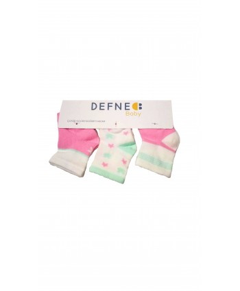 Defne бебешки чорапи 3 чифта за новородено